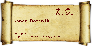 Koncz Dominik névjegykártya