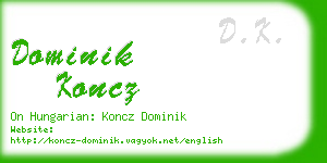 dominik koncz business card